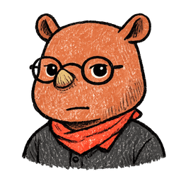 Rex the rhino — a bull of a man in a coral hoodie at a keyboard — the OCD staff backend engineer