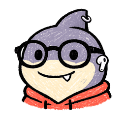 Fin the shark in a coral hoodie holding a marker — the DSA coach and squad lead